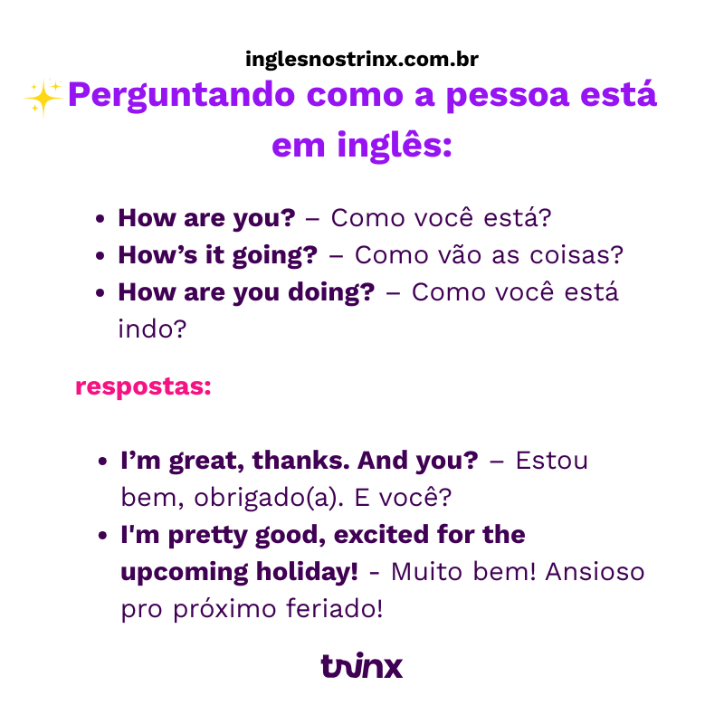 perguntando como alguém está em inglês