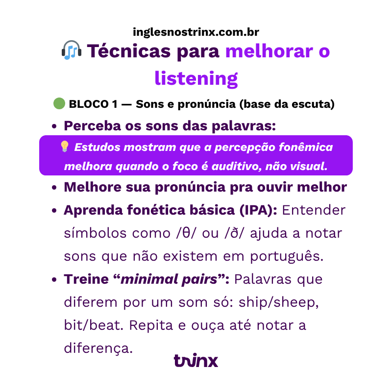 técnicas para melhorar o listening em inglês