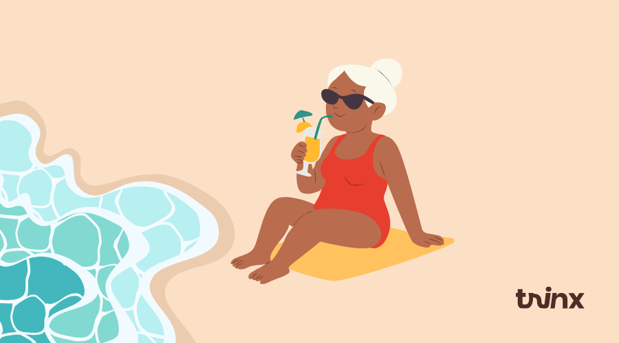 mulher negra na praia - emendar feriado em inglês