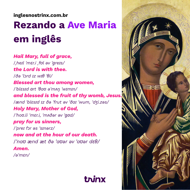 rezando a Ave Maria em inglês