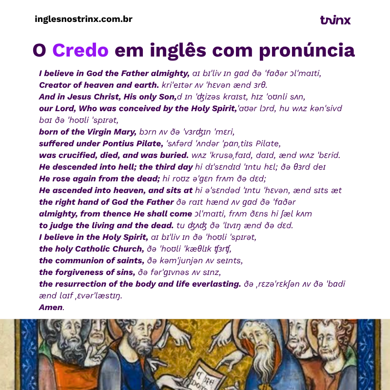 Credo em inglês
